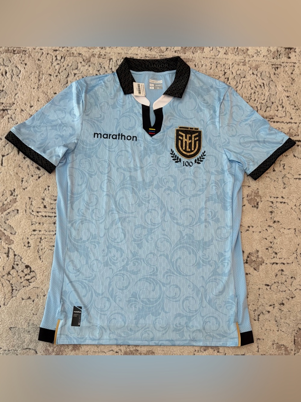 Marathon Authentic Ecuador 100 Years Edition Centenario Blue Jersey Men’s Sz M